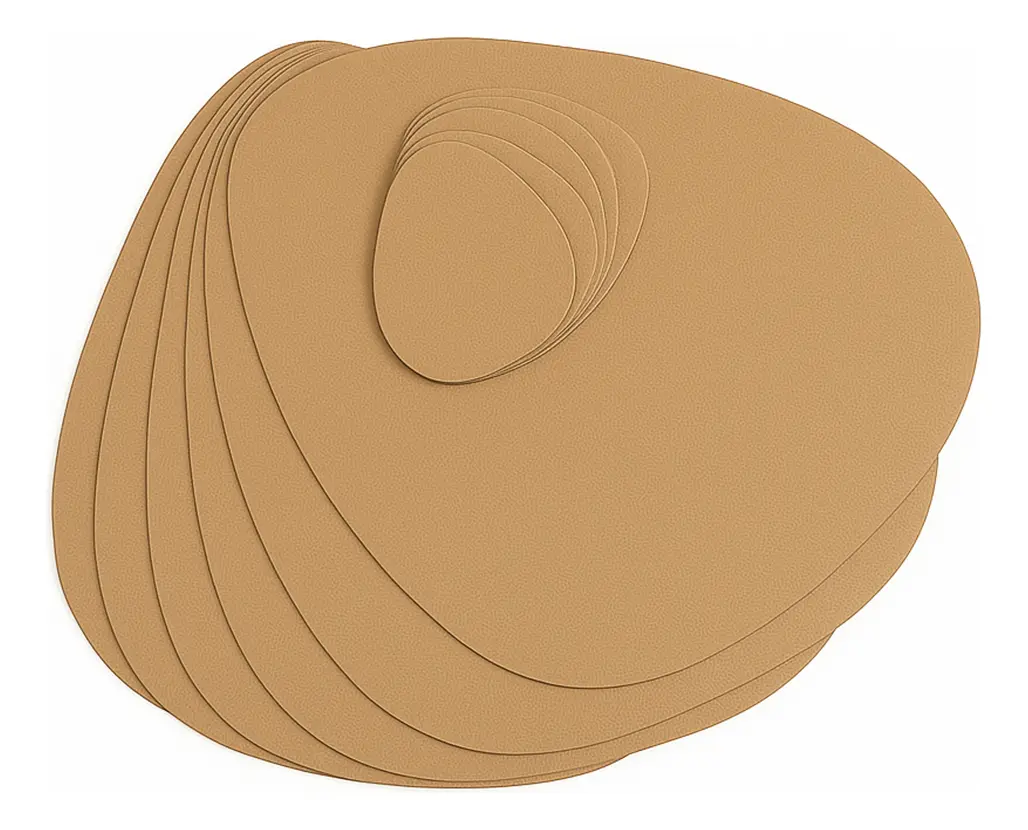 Combo Set X 6 Individuales + 6 Posavasos De Mesa Dakota Porta Cubierto De Mesa Pvc Lavable Color Camel