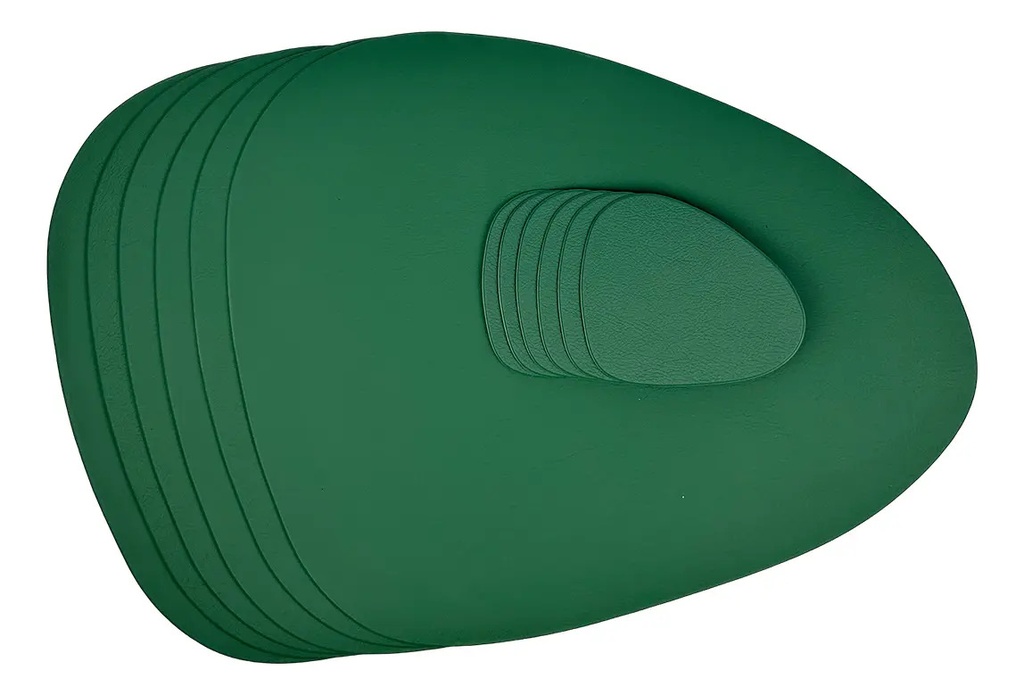 Combo Set X 6 Individuales + 6 Posavasos De Mesa Dakota Porta Cubiertos Pvc Deco Lavable Color Verde