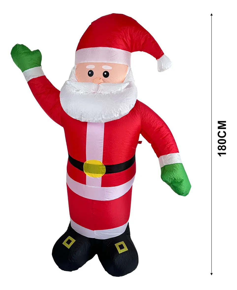 Adorno Muñeco De Navidad Papa Noel Inflable 1,80 Metros Dakota Color Rojo