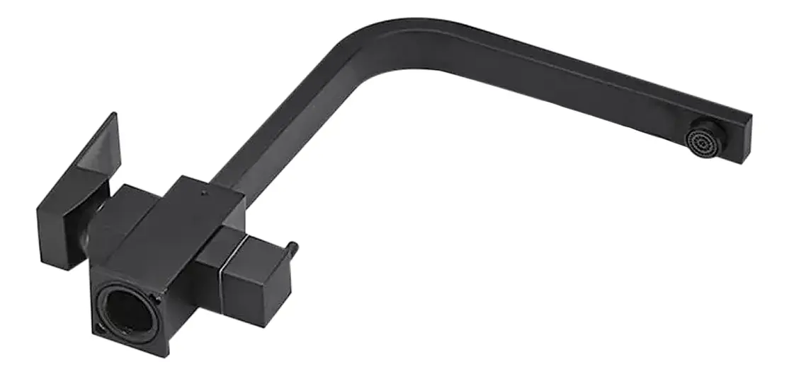 Grifería Cocina Mesada Monocomando Dakota Cuello Curvo Color Mate Negro