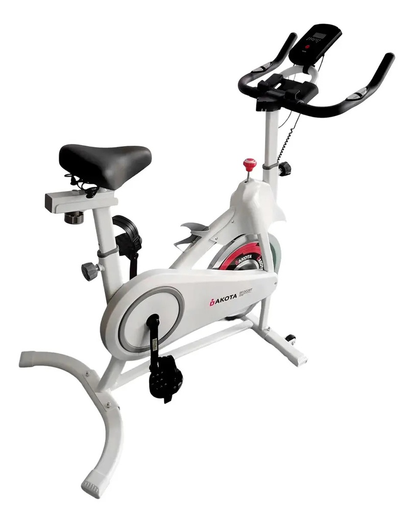Bicicleta Fija Spinning Dakota Conexión Inalámbrica 150kg Blanco