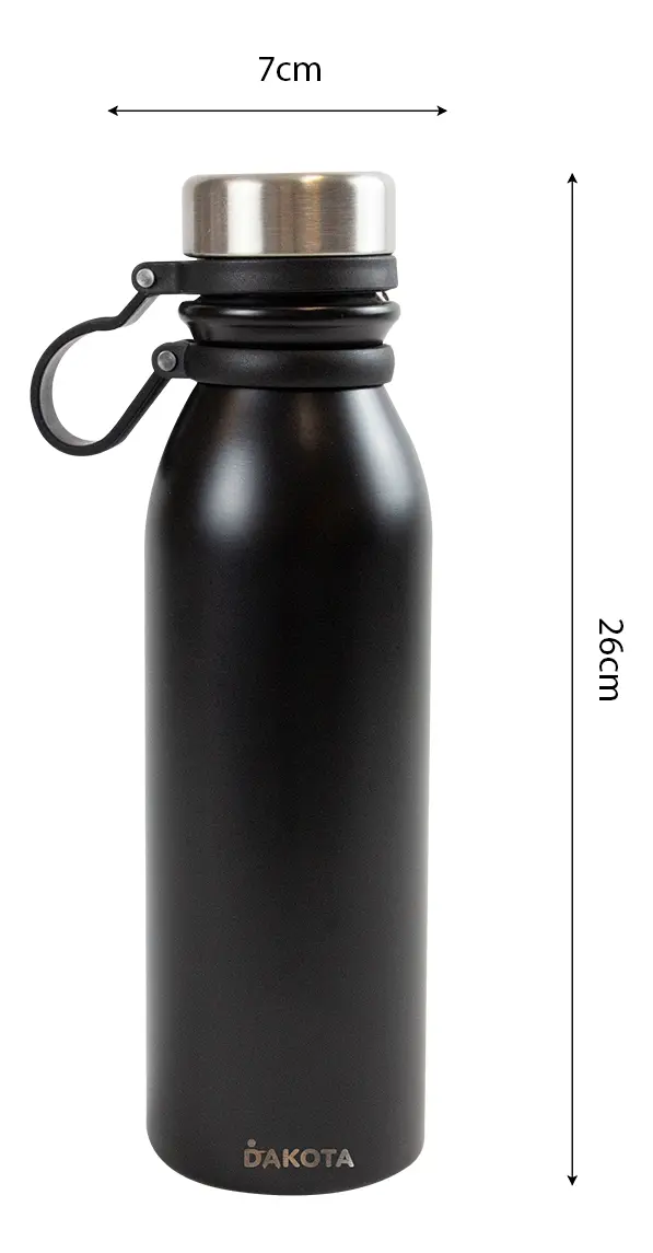 Botella Térmica Deportiva Dakota Acero Inoxidable 600ml Color Negro