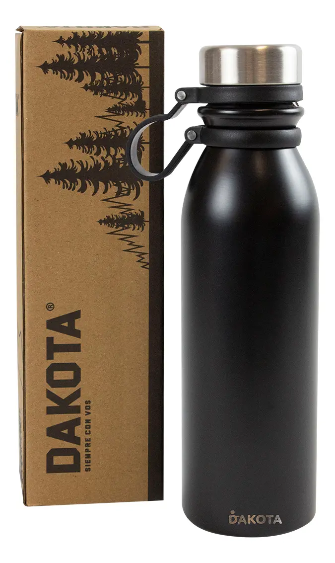 Botella Térmica Deportiva Dakota Acero Inoxidable 600ml Color Negro