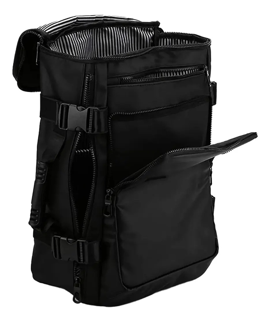 Mochila De Viaje Impermeable Portanotebook Dakota Reforzar Múltiples Compartimientos Mas 2 Neceser De Regalo Negra