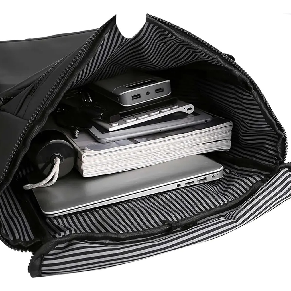 Mochila De Viaje Impermeable Portanotebook Dakota Reforzar Múltiples Compartimientos Mas 2 Neceser De Regalo Negra