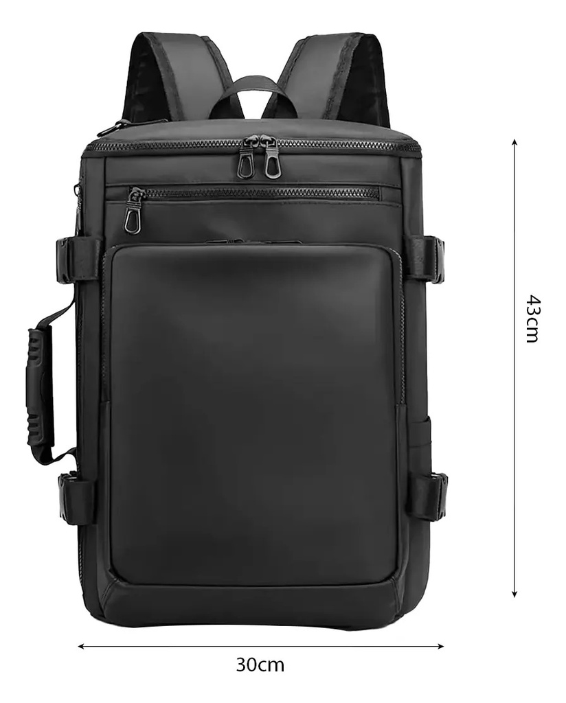 Mochila De Viaje Impermeable Portanotebook Dakota Reforzar Múltiples Compartimientos Mas 2 Neceser De Regalo Negra