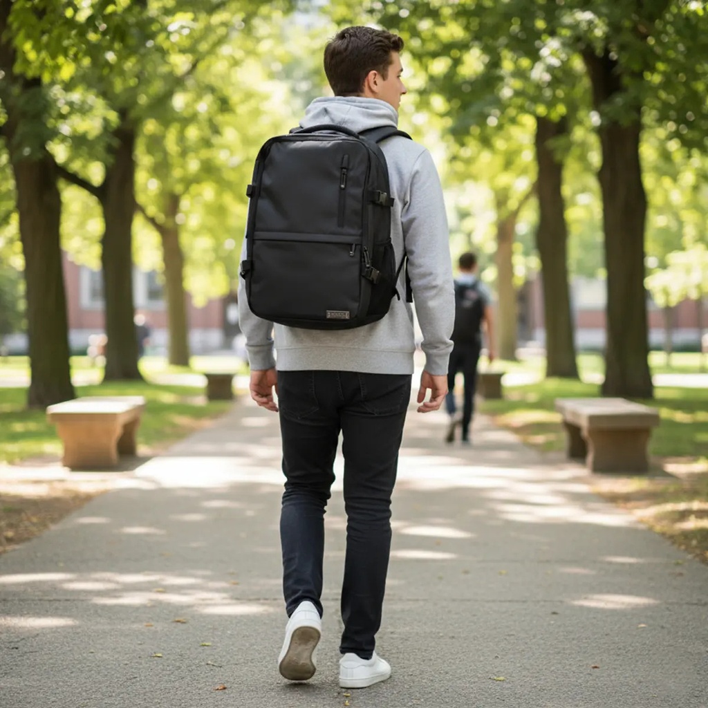 Mochila Para Carry On De Viaje Reforzada Dakota Impermeable Portanotebook Con Usb Color Negra Negro