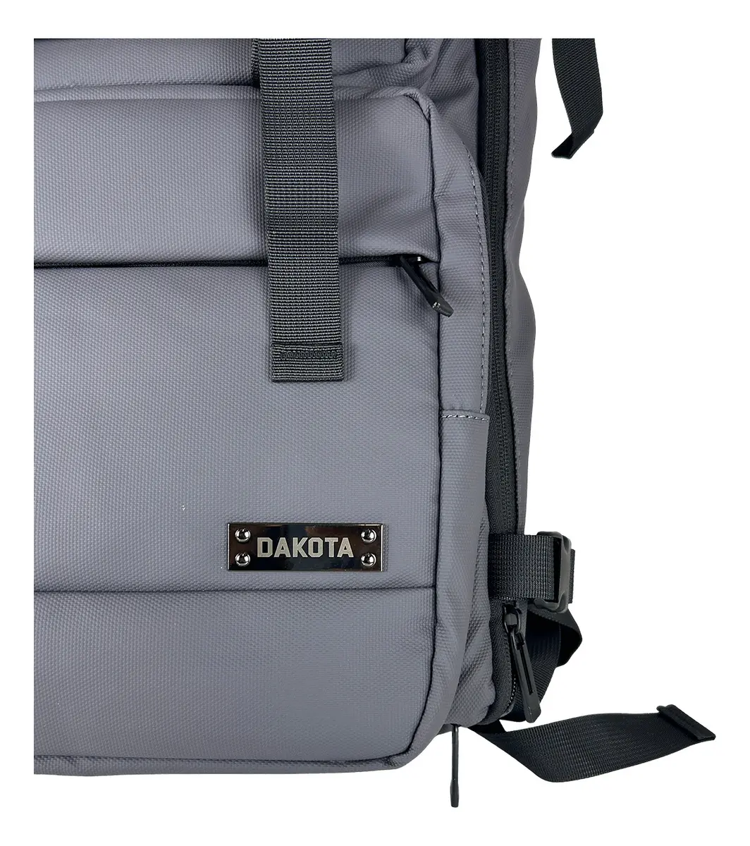 Mochila Carry On De Viaje Reforzada Dakota Impermeable Color Gris 2 Neceser De Regalo