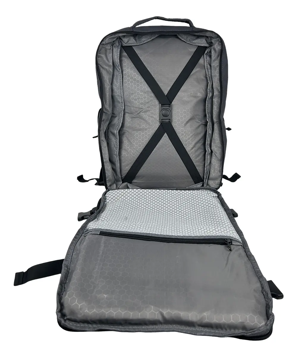 Mochila Carry On De Viaje Reforzada Dakota Impermeable Color Gris 2 Neceser De Regalo