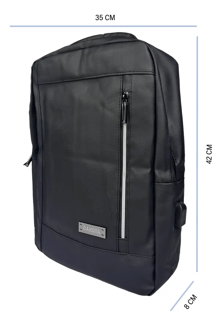 Mochila Impermeable Viaje Dakota Portanotebook Cabina Usb Regalo 2 Neceseres Negro