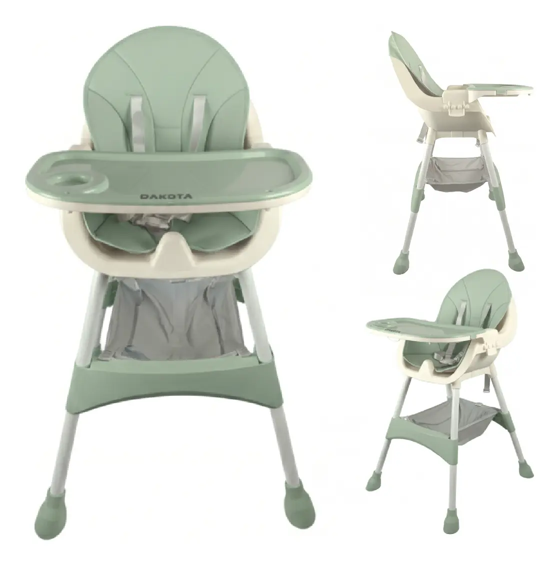 Silla De Comer Bebé 2 En 1 Plegable Dakota Verde Alta Baby Verde Agua