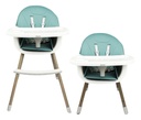 Silla Alta Para Bebé Dakota Seguridad Arnés 5 Puntos Patas De Caño Imitación Madera Color Celeste