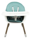 Silla Alta Para Bebé Dakota Seguridad Arnés 5 Puntos Patas De Caño Imitación Madera Color Celeste