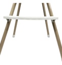 Silla Alta Para Bebé Dakota Seguridad Arnés 5 Puntos Patas De Caño Imitación Madera Color Celeste