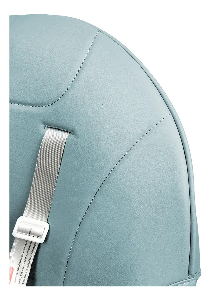 Silla Alta Para Bebé Dakota Seguridad Arnés 5 Puntos Patas De Caño Imitación Madera Color Celeste