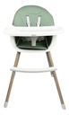 Silla Alta Para Bebé Dakota Seguridad Arnés 5 Puntos Patas De Caño Imitación Madera Color Verde
