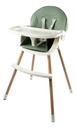 Silla Alta Para Bebé Dakota Seguridad Arnés 5 Puntos Patas De Caño Imitación Madera Color Verde