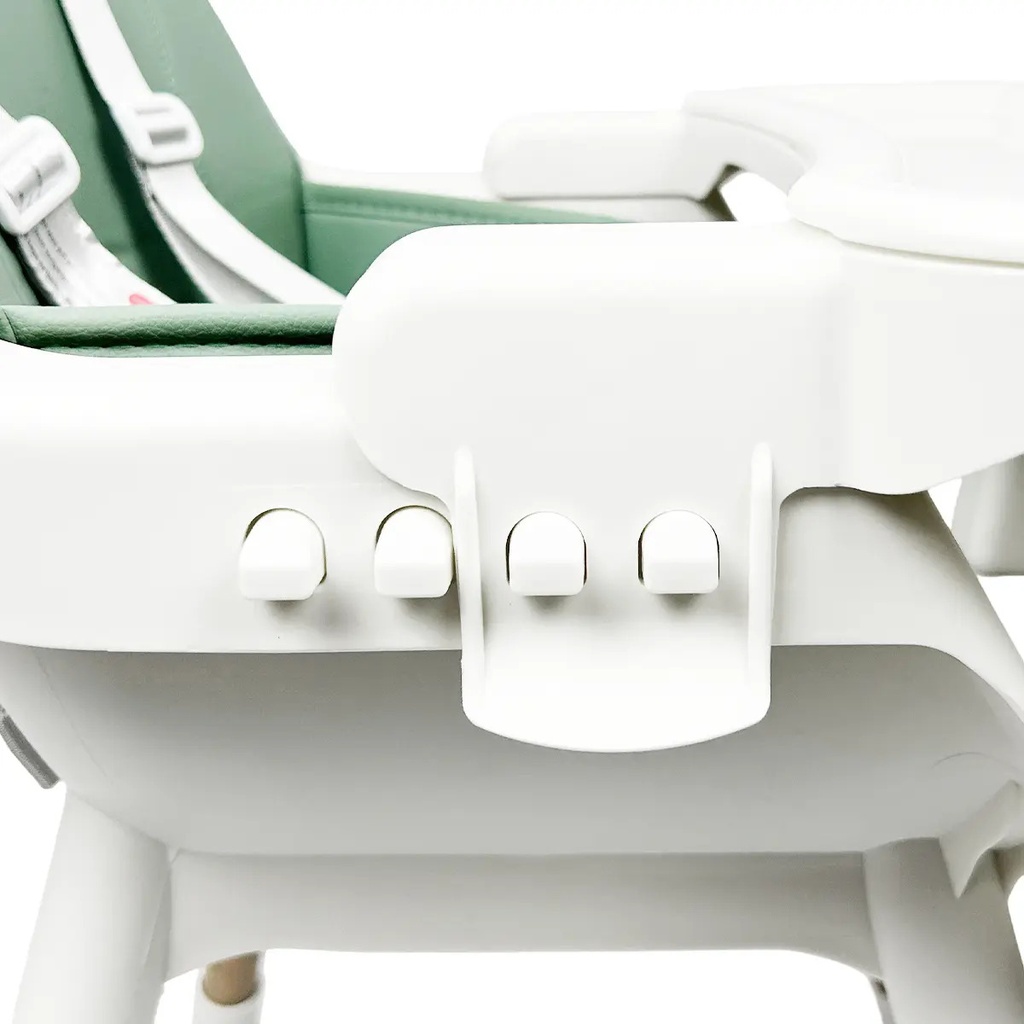 Silla Alta Para Bebé Dakota Seguridad Arnés 5 Puntos Patas De Caño Imitación Madera Color Verde