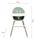 Silla Alta Para Bebé Dakota Seguridad Arnés 5 Puntos Patas De Caño Imitación Madera Color Verde