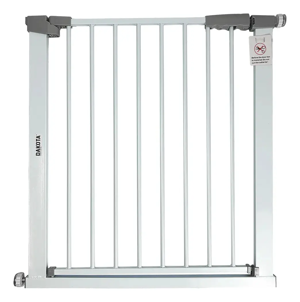 Puerta De Seguridad Escalera Para Mascotas Dakota Metálica Extensible Blanco