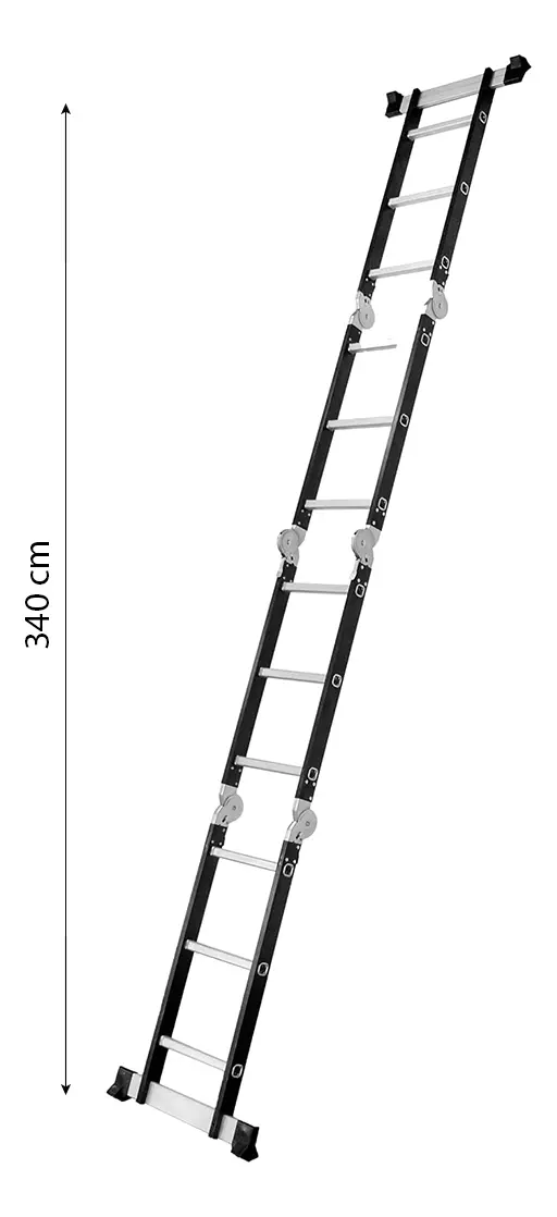 Escalera Articulada Multifunción 4x3 Dakota De Aluminio 12 Escalones