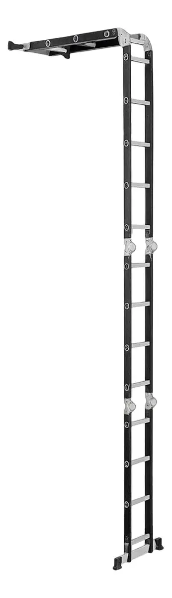 Escalera Articulada Multifunción 4x4 Dakota De Aluminio 16 Escalones Gris Oscuro