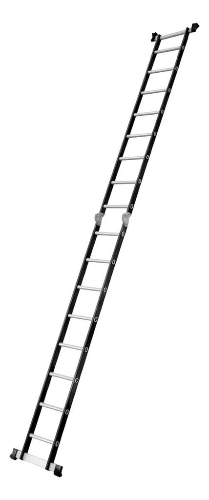 Escalera Articulada Multifunción 4x4 Dakota De Aluminio 16 Escalones Gris Oscuro