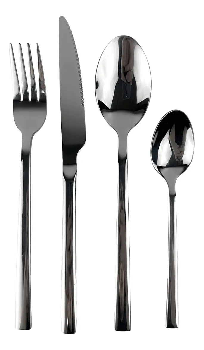 Set X24 Cubiertos Acero Inoxidable Dakota Color Plateado