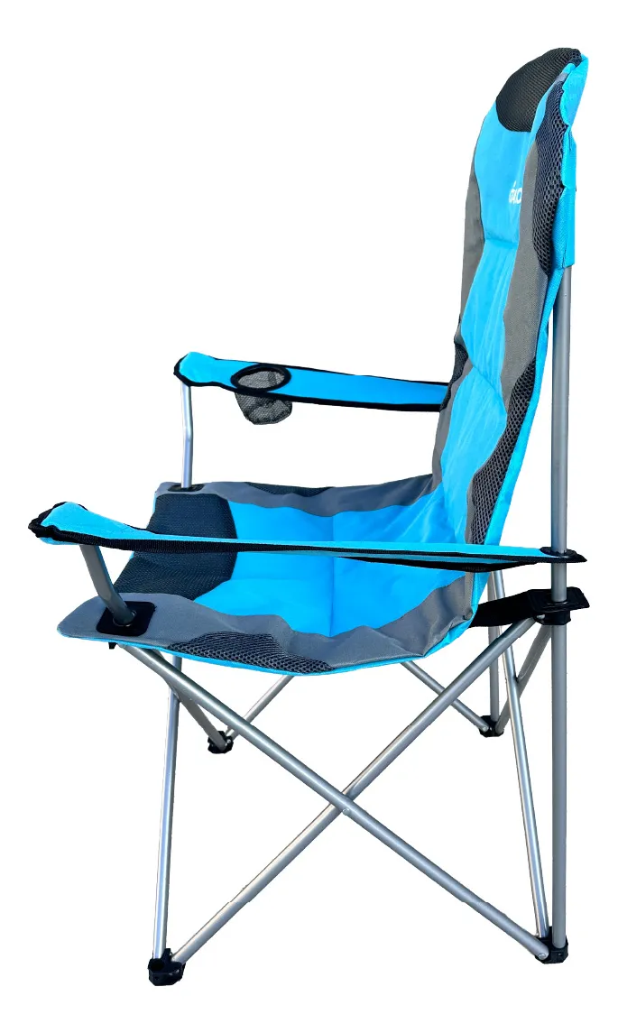 Silla Director Camping Dakota 120 Kg Reforzada Pesca Caza Azul-gris Con Bolso