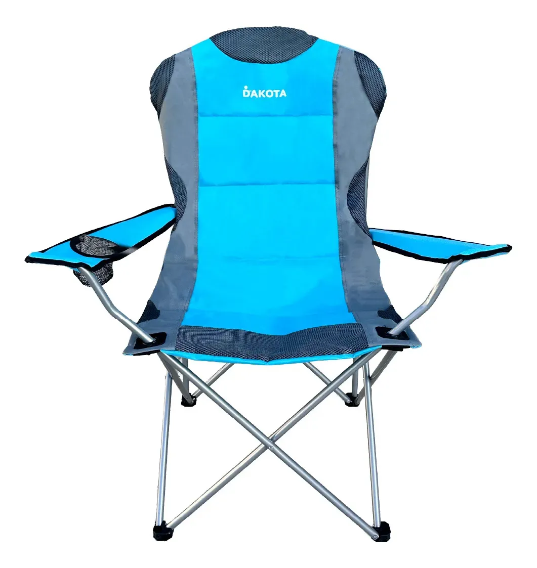 Silla Director Camping Dakota 120 Kg Reforzada Pesca Caza Azul-gris Con Bolso
