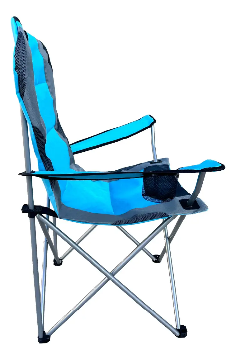 Combo 2 Sillas Director Camping Dakota 130 Kg Reforzada Pesca Caza Con Bolso Azul-gris