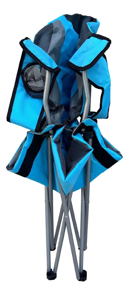 Combo 2 Sillas Director Camping Dakota 130 Kg Reforzada Pesca Caza Con Bolso Azul-gris