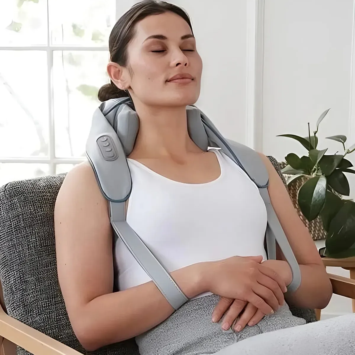 Masajeador De Cuello Cervical Eléctrico Dakota Portátil Cervical, Espalda Gris Oscuro Gris Oscuro