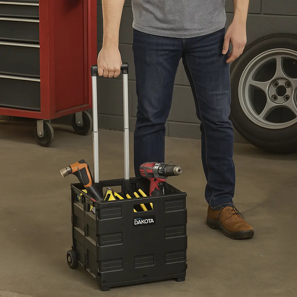 Carrito De Compras Dakota Plegable Multiuso Con Ruedas Resistentes Negro