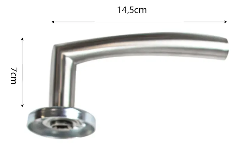 Manijas Picaporte Curvo Dakota Acero Inoxidable Cromado Derecha E Izquierda + Accesorios Fijación Gris