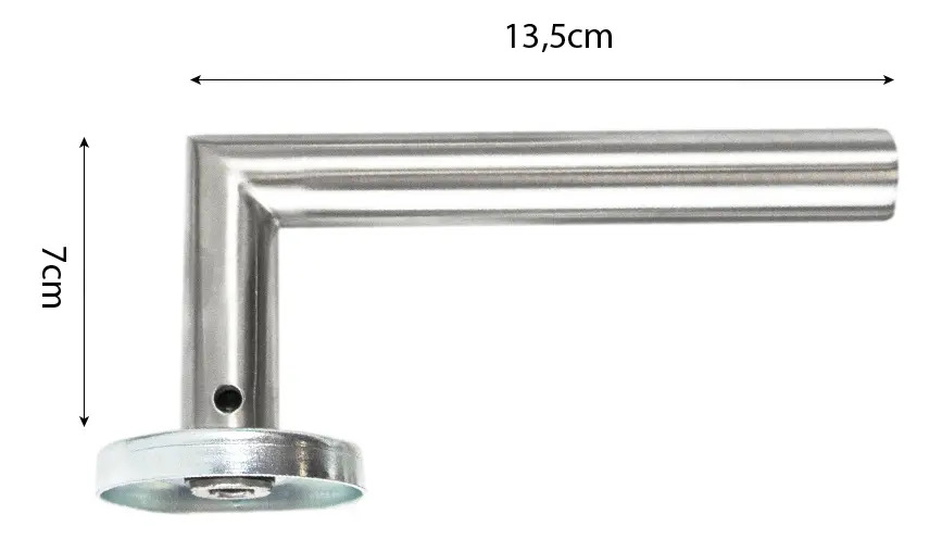 Manijas Picaporte Recto Dakota Acero Inoxidable Cromado Derecha E Izquierda + Accesorios Fijación Gris Oscuro