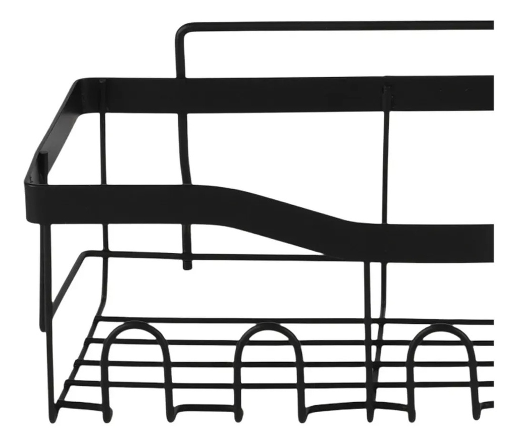 Set X5 Organizador Ducha Dakota Estantes Repisa Para Baño Con Adhesivo Negroo