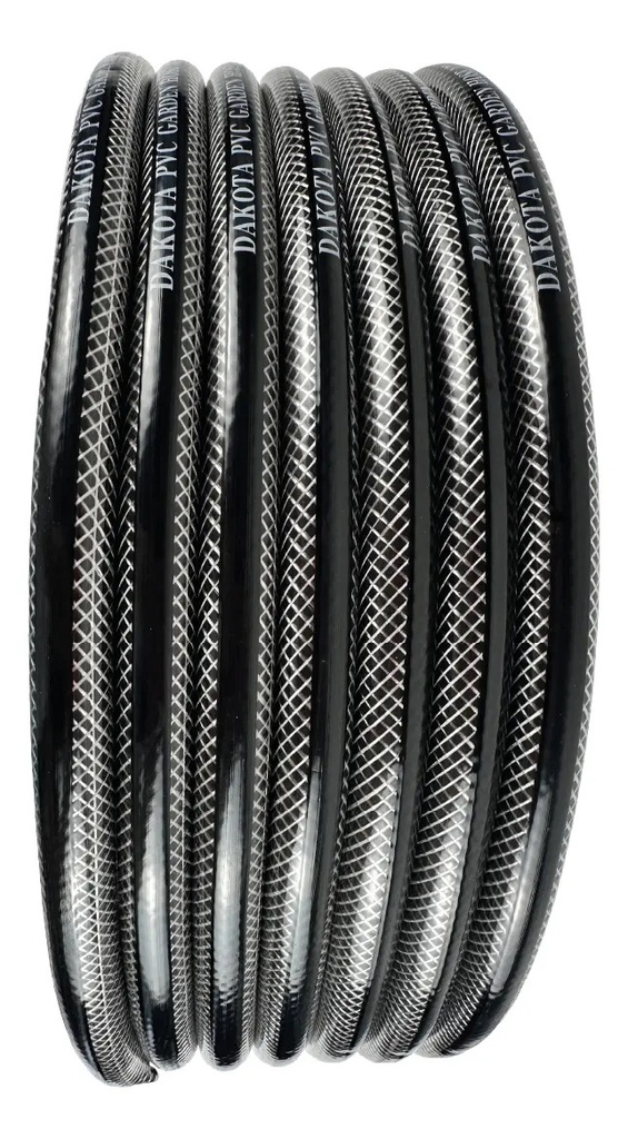 Manguera De Riego 25 Mts. Dakota Flexible 1/2  Diámetro Presión Reforzada Negro