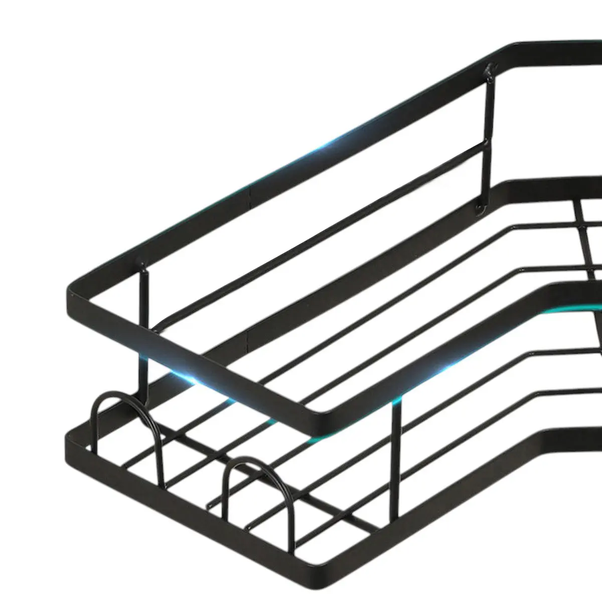 Set X4 Organizador Ducha Dakota Estantes Repisa Para Baño Con Adhesivo Negro