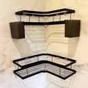 Set X4 Organizador Ducha Dakota Estantes Repisa Para Baño Con Adhesivo Negro