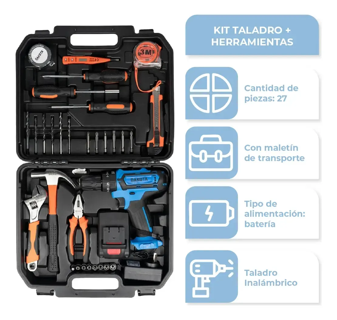 Dakota Tal001 + Setbroc5pcs Maletín De Transporte - Negro Y Azul 50 Hz