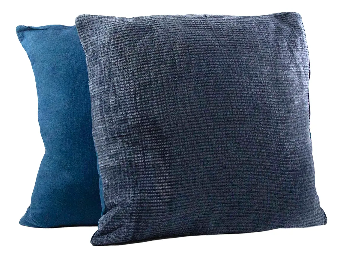 Combo 2 Almohadones Texturizado Dakota 40x40cm Color Azul