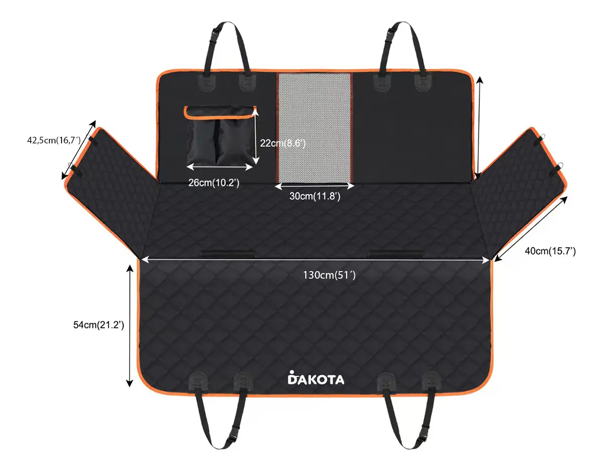 Funda Cubreasiento Protector Para Auto Impermeable Mascota Lavable Dakota Color Negro