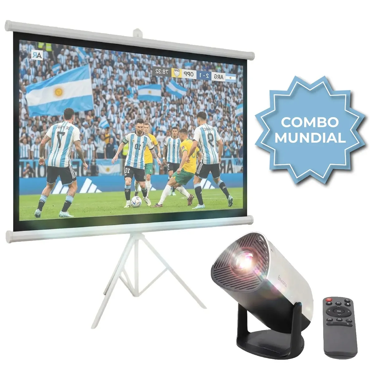 Combo Proyector Wifi Hd + Pantalla 120 Cine Y Futbol En Casa