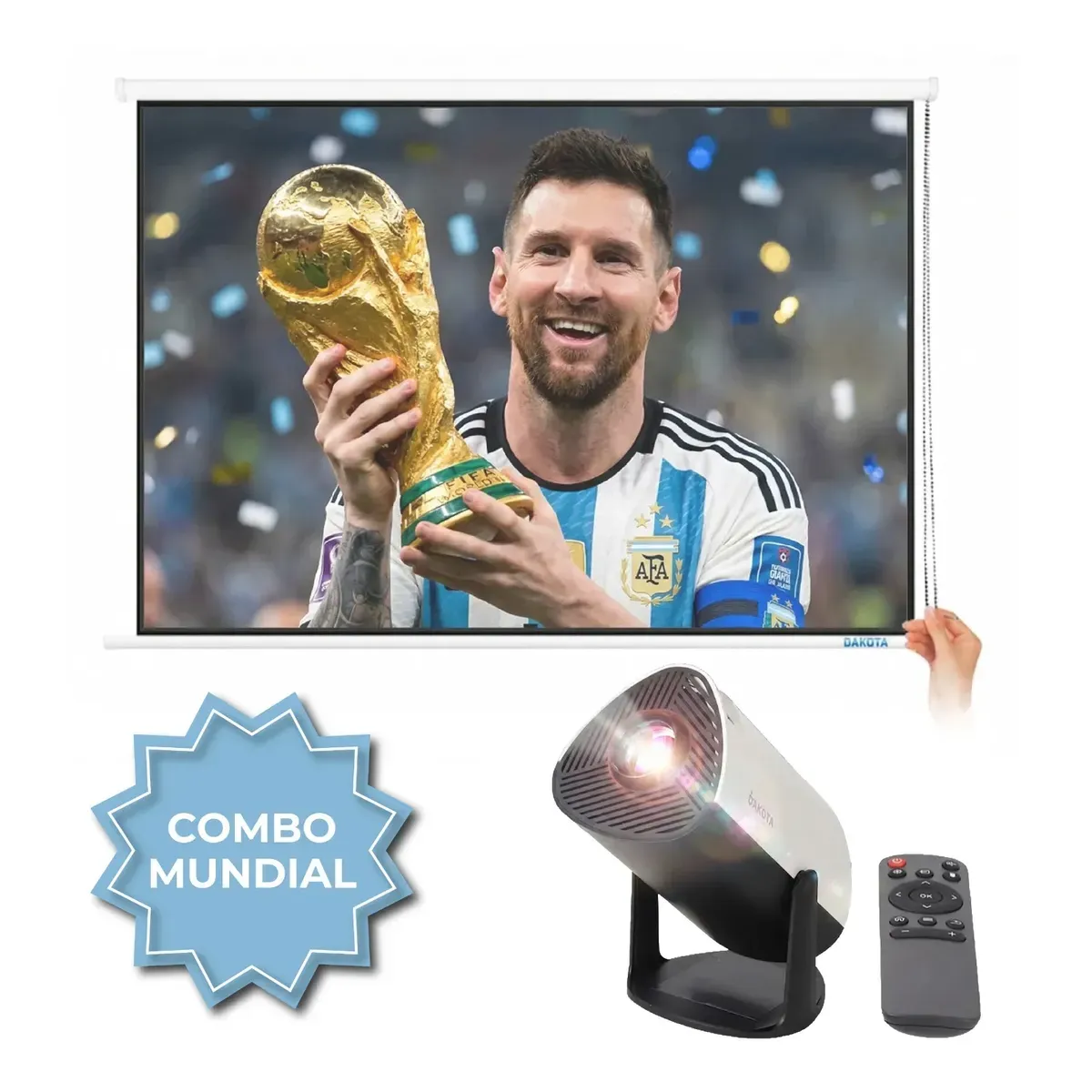[PP001 + PLW150 0670237615690] PP001 PANTALLA PROYECTOR DE COLGAR 120" + PLW150 PROYECTOR LED 1080P