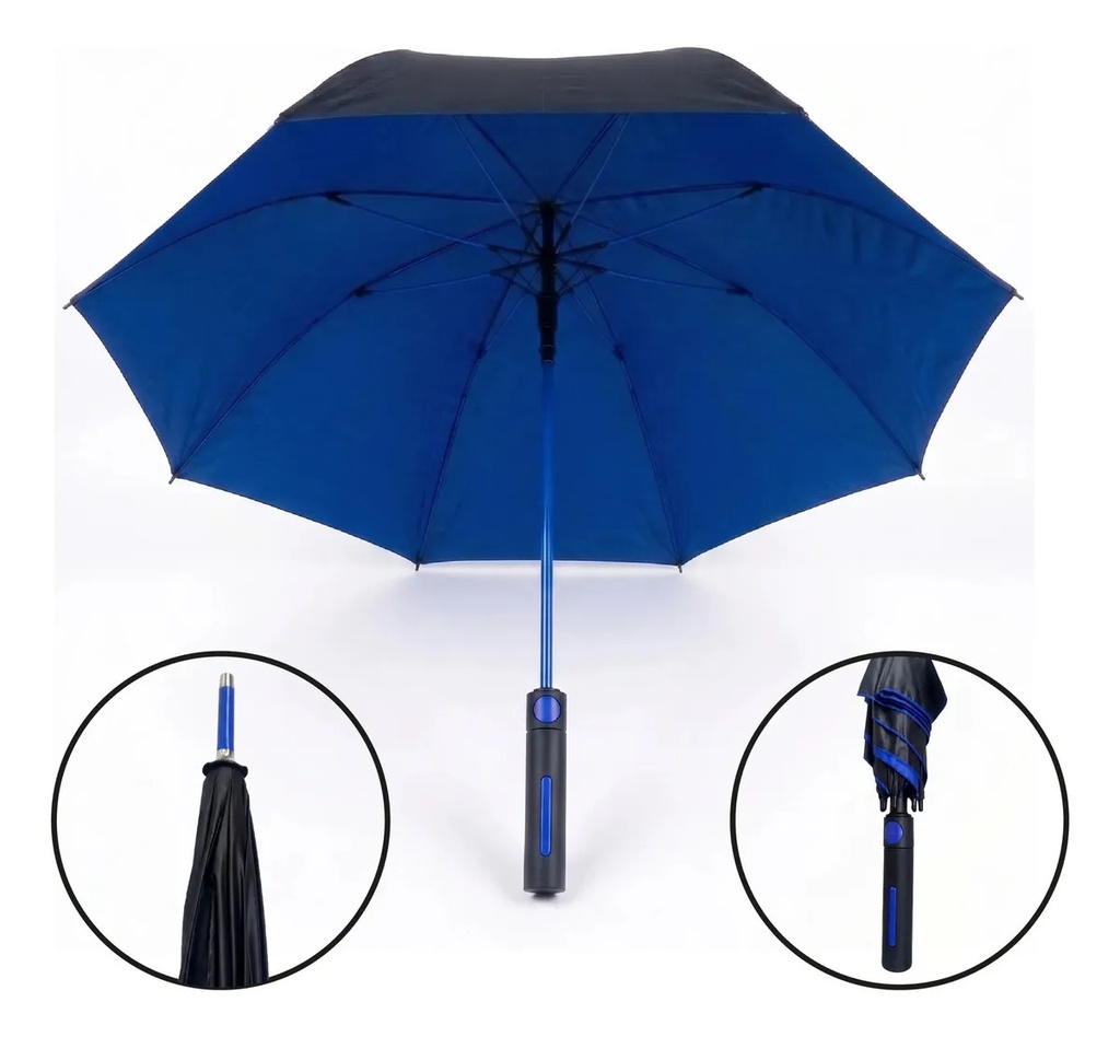 Paraguas Automatico 70cm Negro/Azul PAR-AUT-002