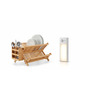COMBO EP10 ESCURRIDOR PLATOS BAMBOO + BL124 BARRA LED 12 X 4 CM