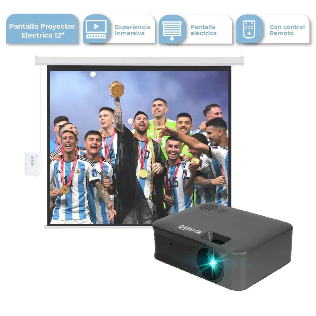 COMBO PLW170 PROYECTOR LED + PP003 PANTALLA PROYECTOR ELÉCTRICA 120" 16:9