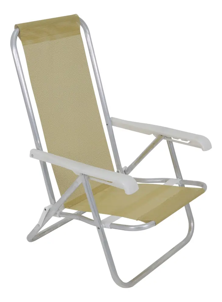 Silla Bel Aluminio Reclinable 4 Posiciones Sannet Beige 23006