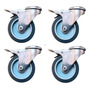 4 Ruedas 50mm (agujero Pasante) : 4 Giratorias con Freno 4RUE/50/4PASFR